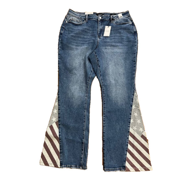 Judy Blue Freedom Y2K Rings Flare Jeans – Ivory Gem 20W A001880 - Picture 4 of 10